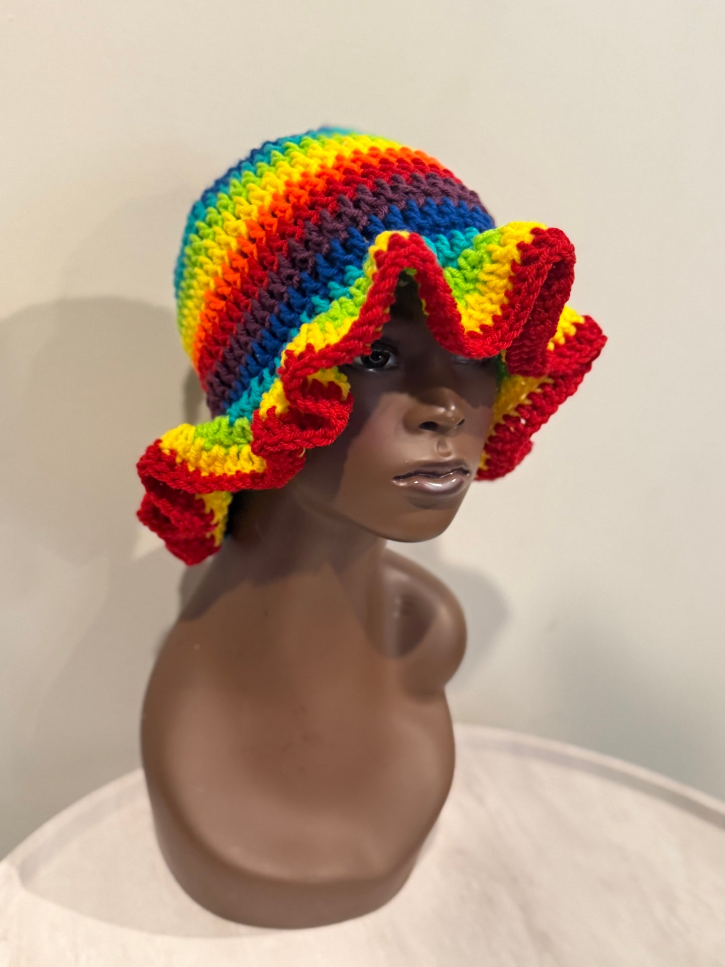 Rainbow wavy brim hat
