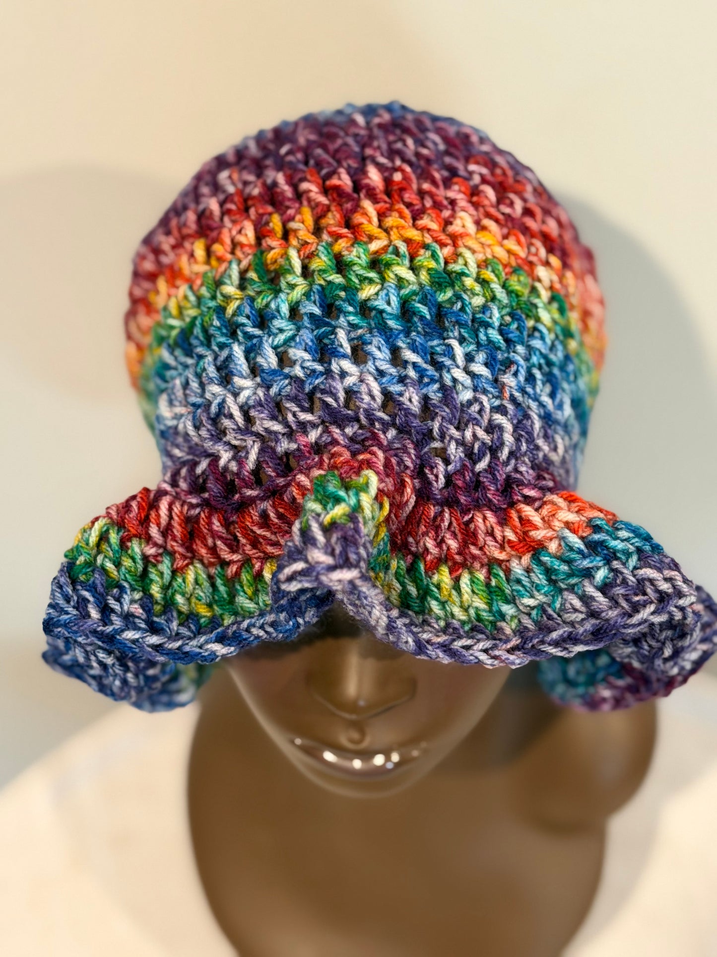 Rainbow wavy brim hat