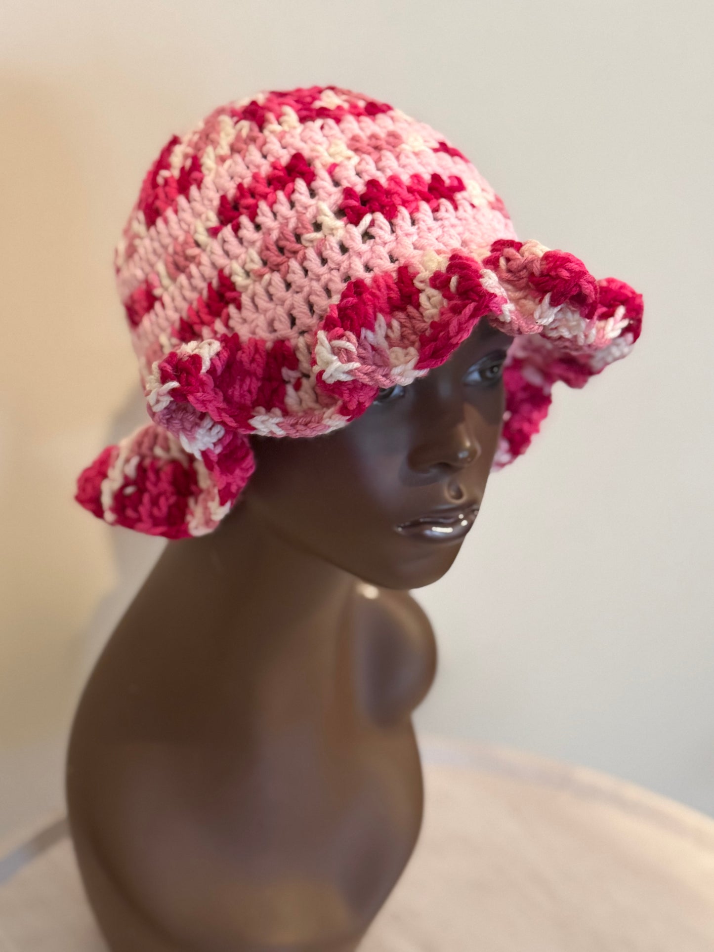 Pink Wavy Brim Hat