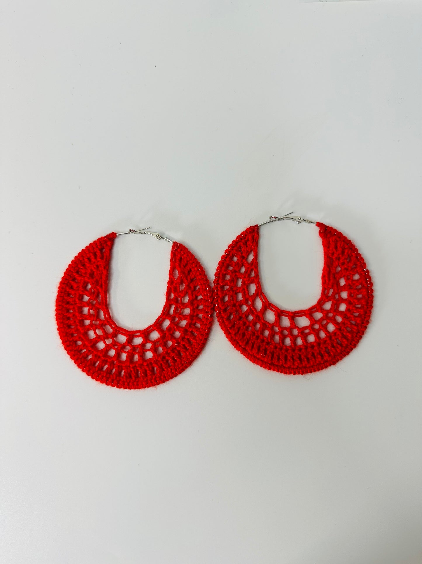 Red Crochet Earrings