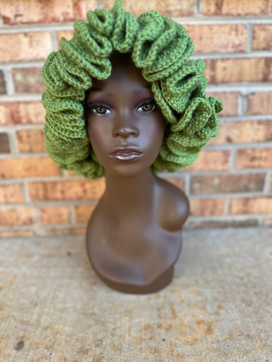 Green Ruffle Hat