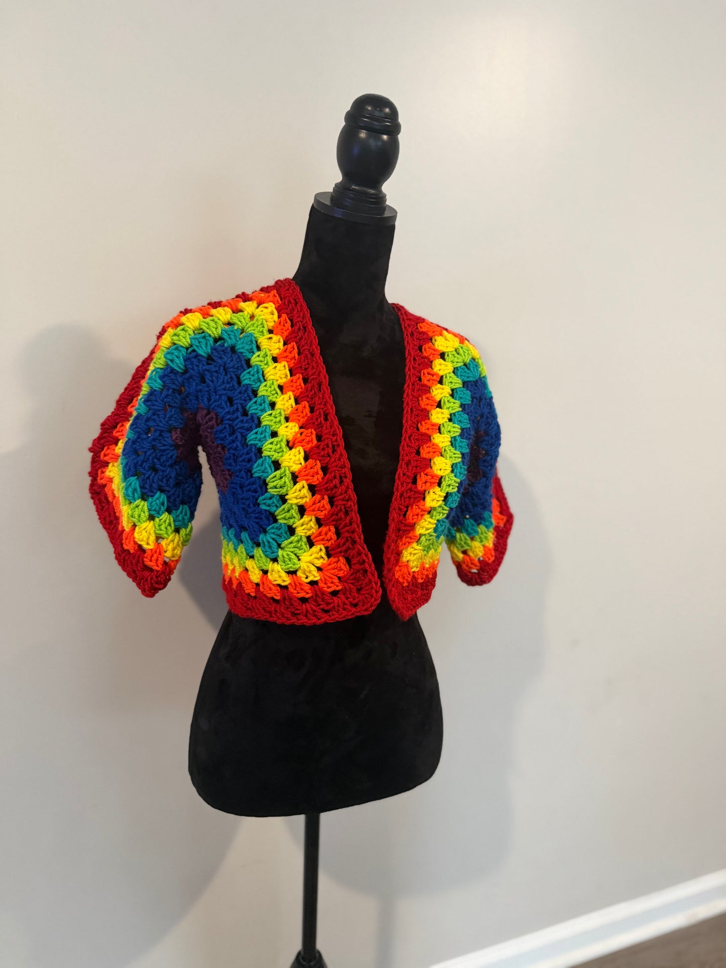 Rainbow short sleeve cardigan