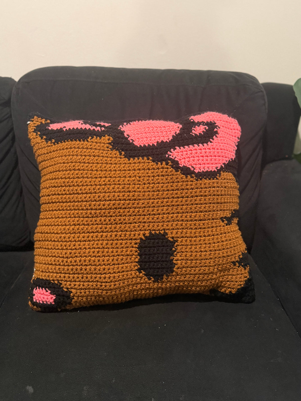 Brown Kitty Throw Pillow