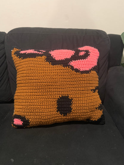 Brown Kitty Throw Pillow