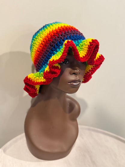 Rainbow wavy brim hat
