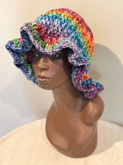 Rainbow wavy brim hat