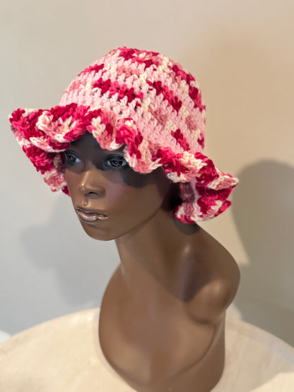 Pink Wavy Brim Hat