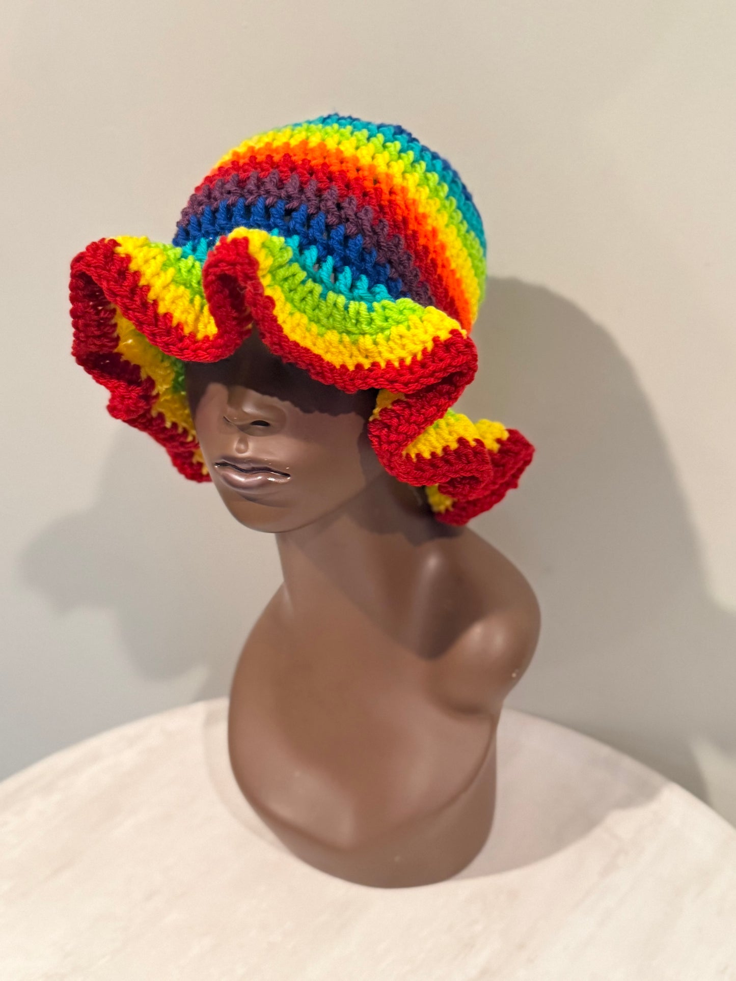 Rainbow wavy brim hat