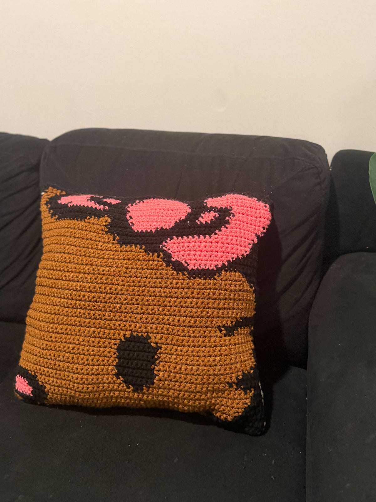 Brown Kitty Throw Pillow