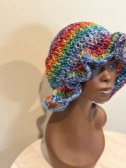 Rainbow wavy brim hat
