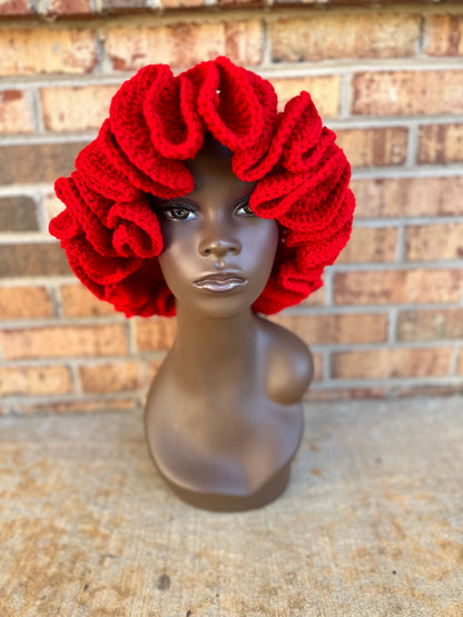 Red ruffle hat