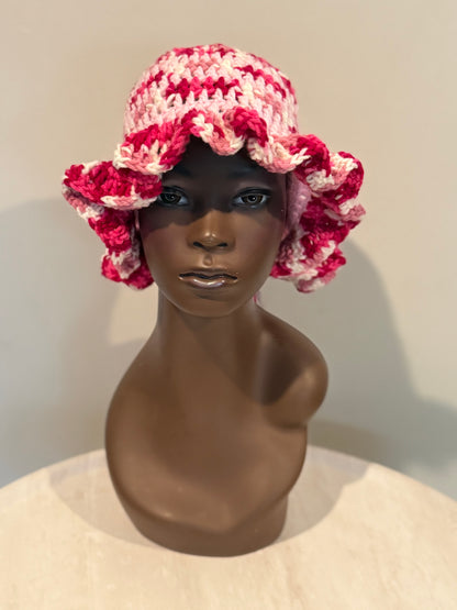 Pink Wavy Brim Hat