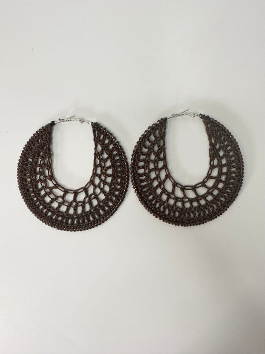 Brown Crochet Earrings