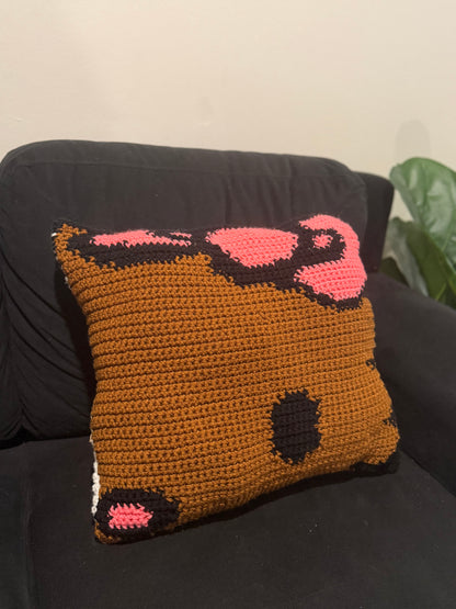 Brown Kitty Throw Pillow