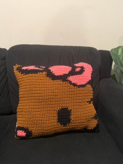Brown Kitty Throw Pillow