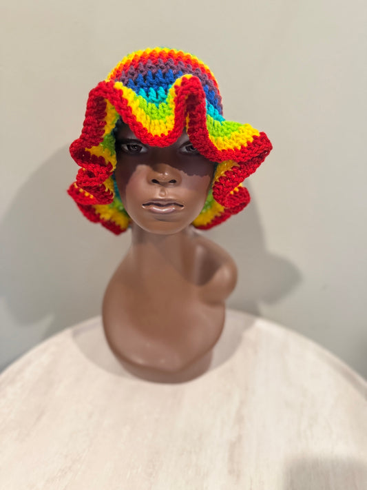 Rainbow wavy brim hat