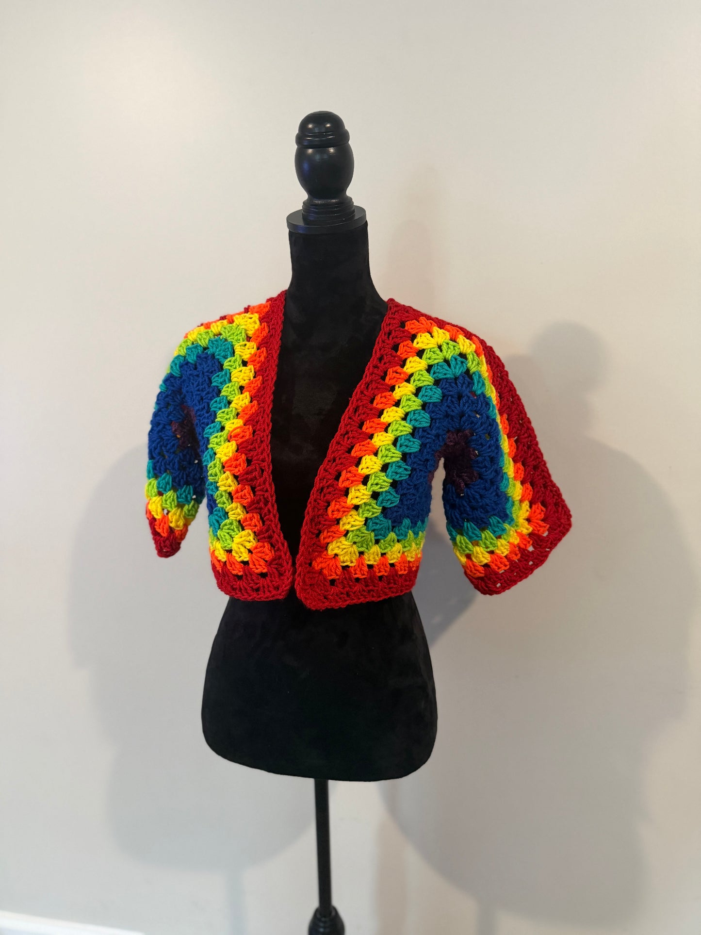 Rainbow short sleeve cardigan
