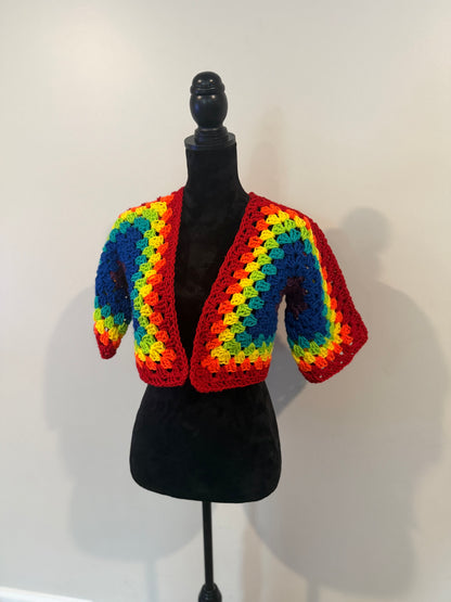 Rainbow short sleeve cardigan