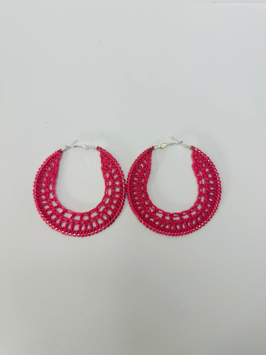 Pink Crochet Earrings