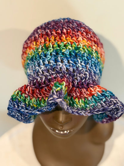 Rainbow wavy brim hat